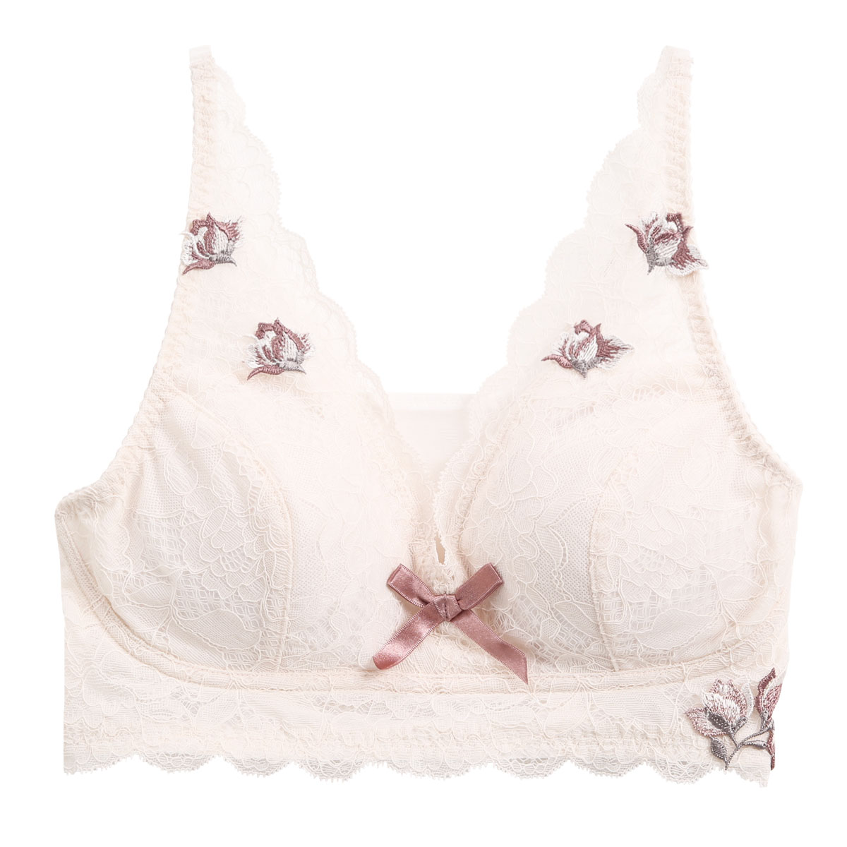 リサマリ Risa Magli レーヌ Reine クレモンス ナイトブラ ブラジャー ノンワイヤー おやすみブラ ワイヤレスブラ 単品(PI-ピンク-M)