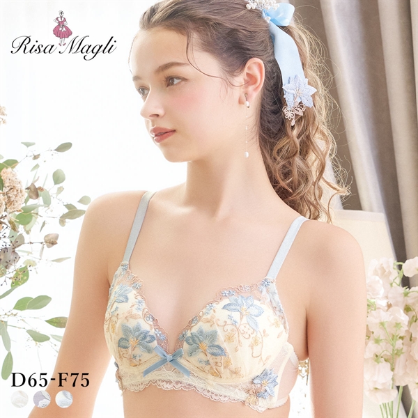 リサマリ フルーリ ノンワイヤー ブラジャー メロフィー DEF 谷間ブラ 大きいサイズ ワイヤレス Risa Magli