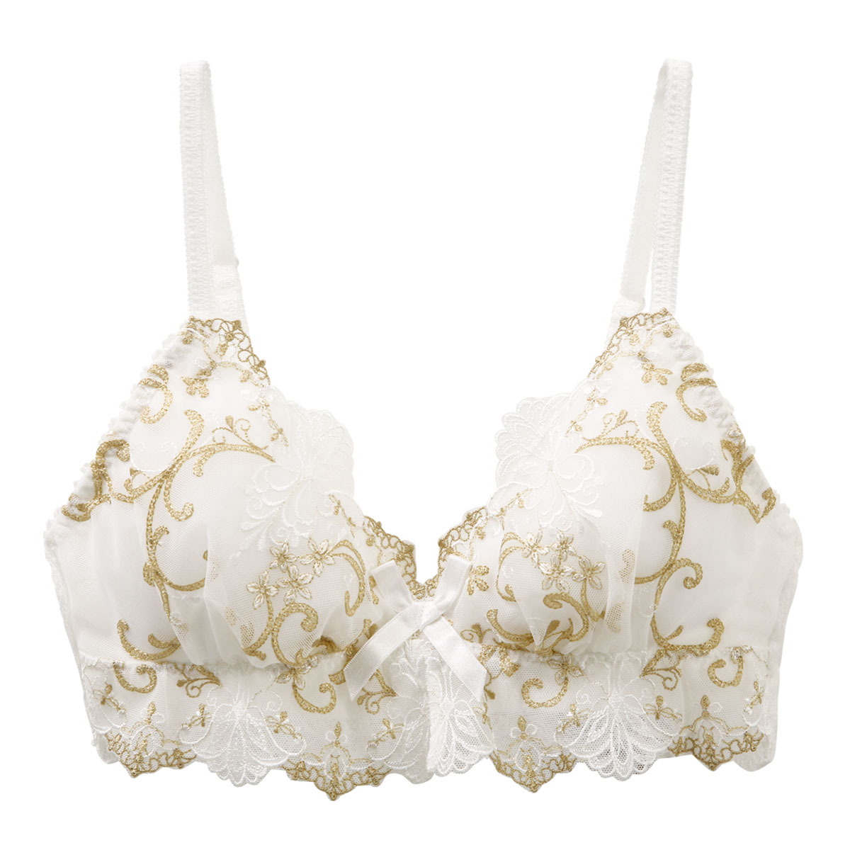 リサマリ Risa Magli レーヌ Reine シュトレン ソフトブラ ブラジャー ノンワイヤー ブラレット ワイヤレスブラ ML 単品(WH-ホワイト-M)