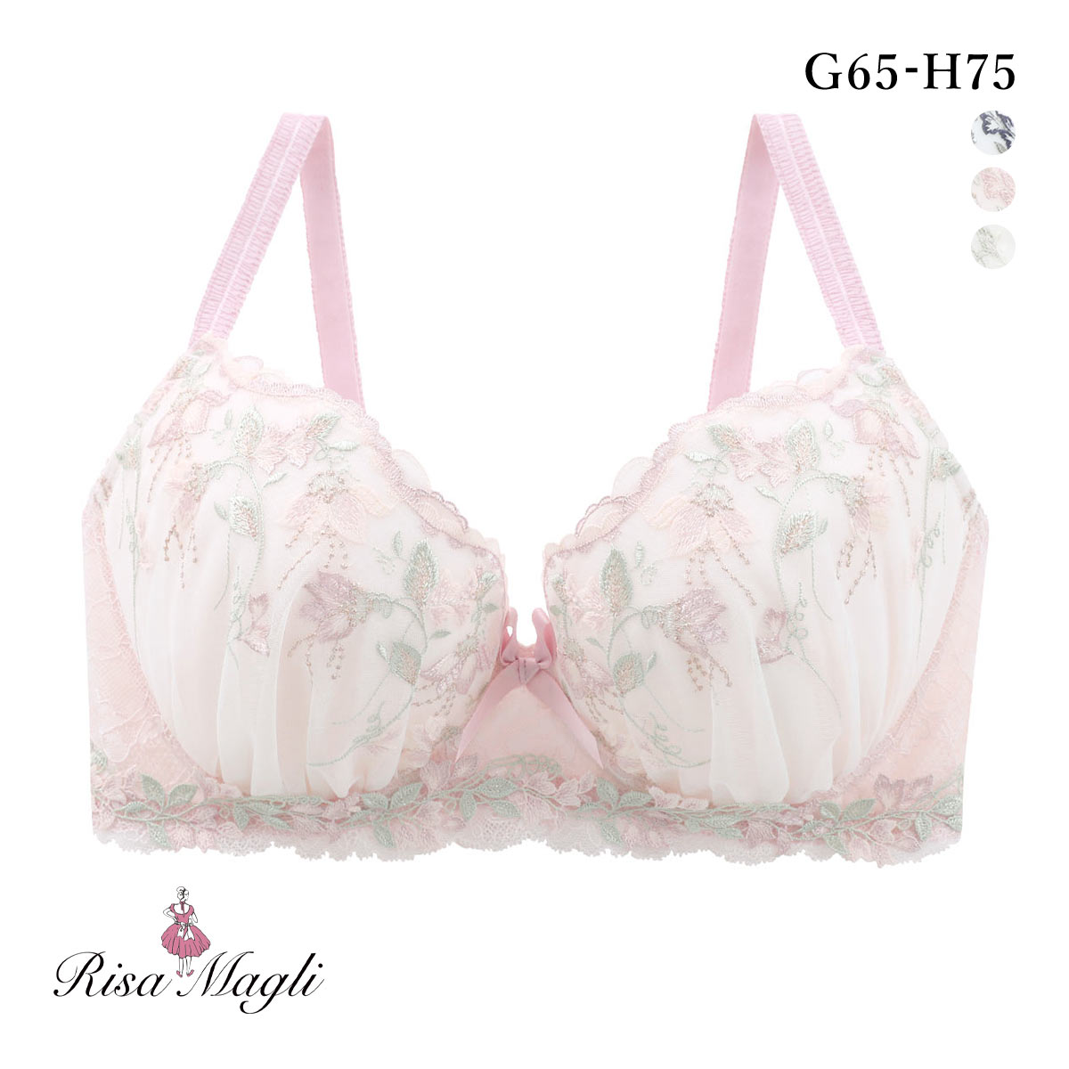 リサマリ ソア ブラジャー GH グラマーブラ Risa Magli(PI-ピンク-G65)