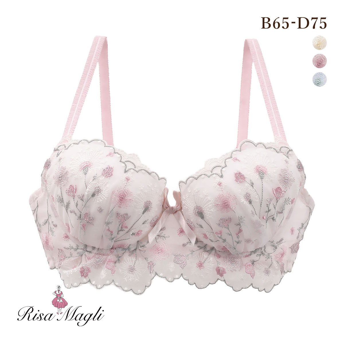 ririページ リサマリ ミリ 3/4カップ ブラジャー BCD 谷間ブラ Risa Magli