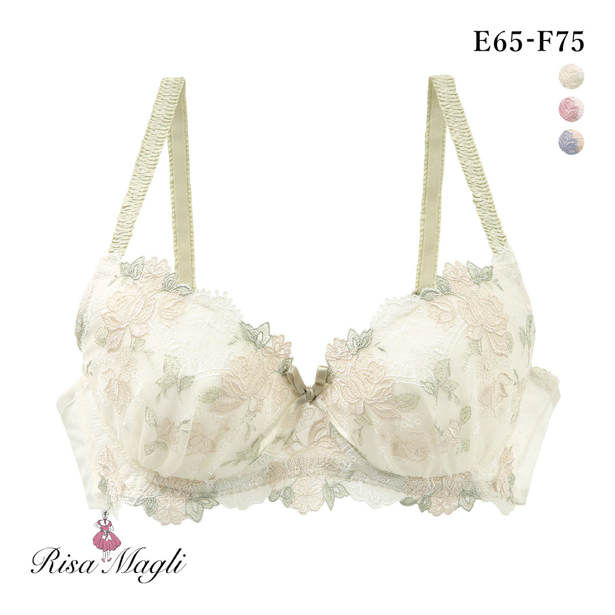 リサマリ イーシャ ブラジャー EF 谷間ブラ 大きいサイズ Risa Magli(IV-アイボリー-E65)