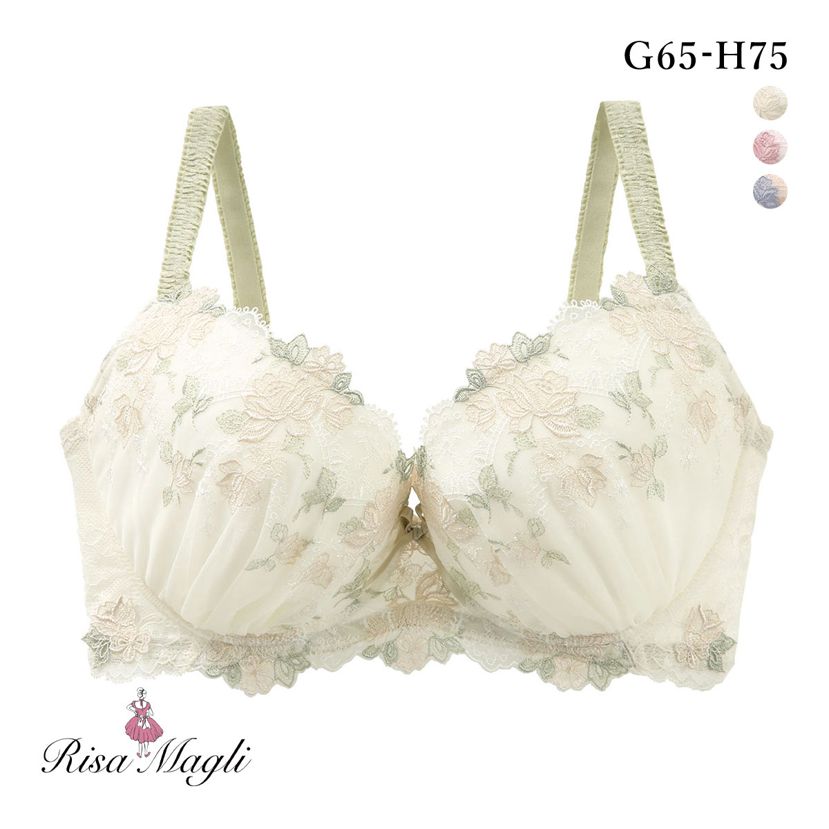 リサマリ イーシャ ブラジャー GH 大きいサイズ Risa Magli(IV-アイボリー-G65)