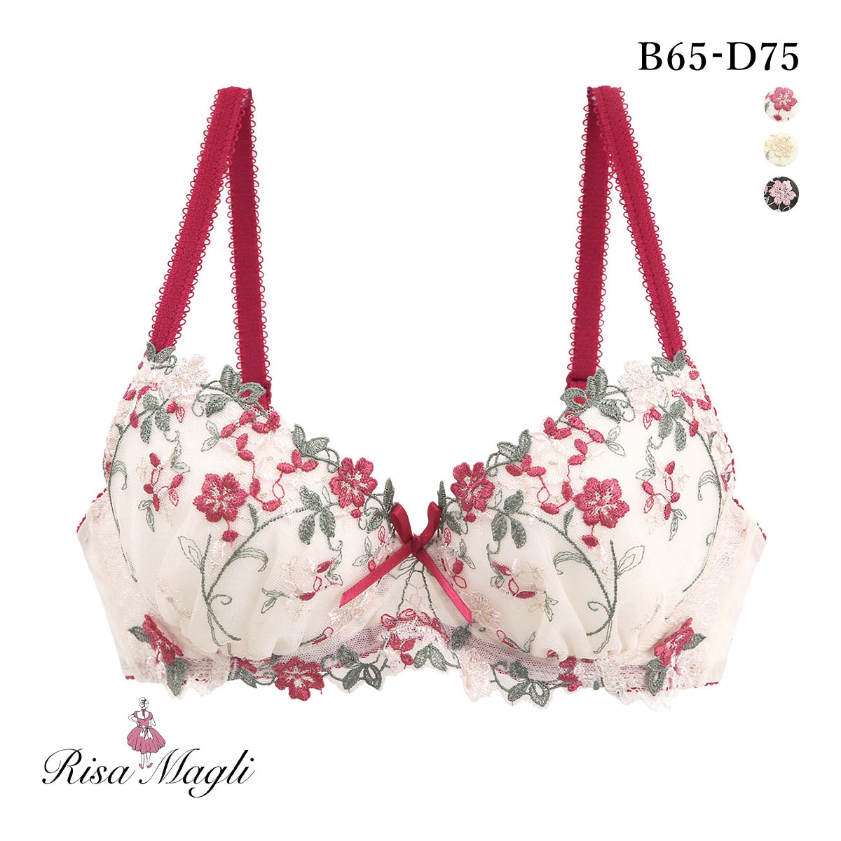 リサマリ ナヨン ブラジャー BCD 谷間ブラ Risa Magli(RE-レッド-B65)