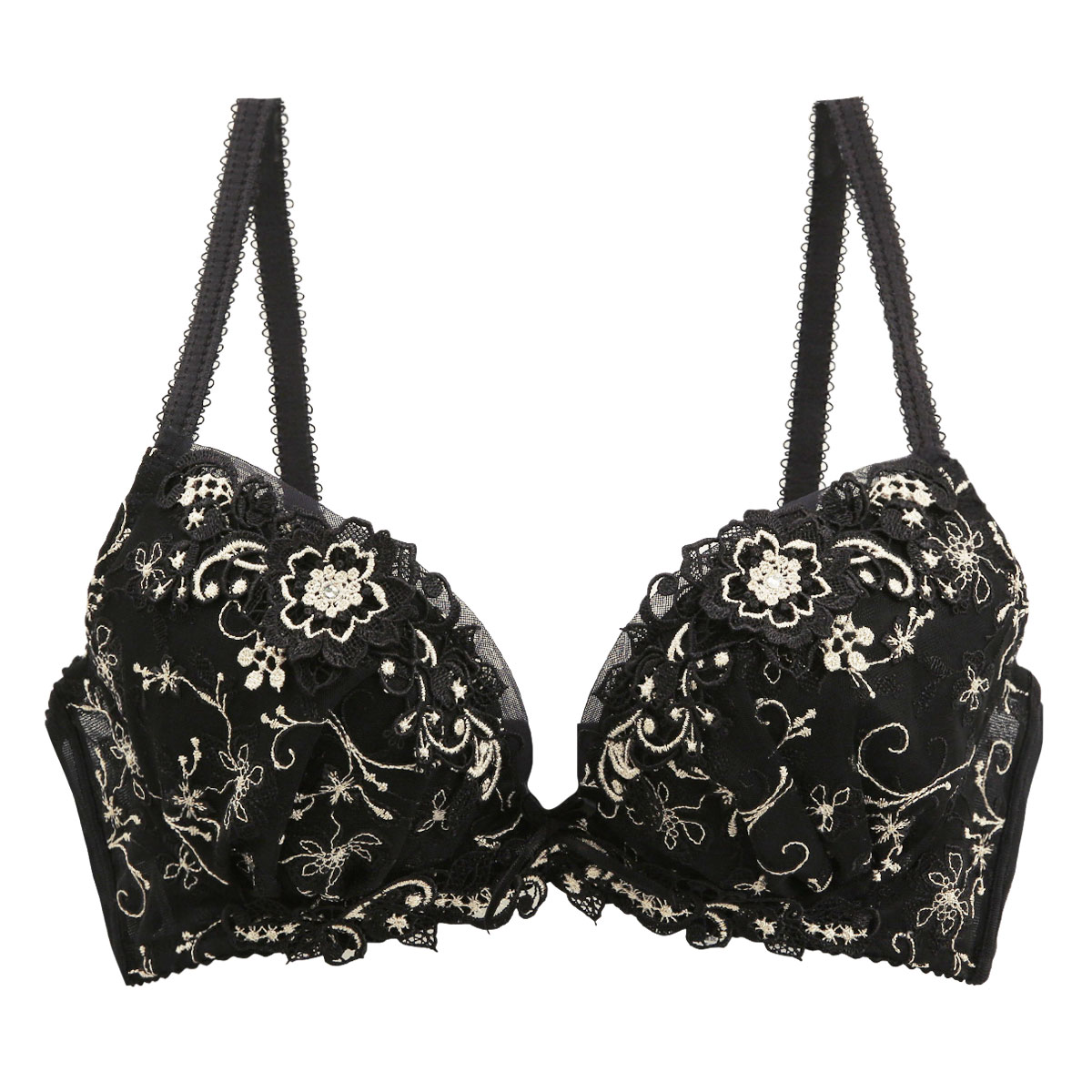 リサマリ Risa Magli レーヌ Reine ノエラ ブラジャー EF 谷間ブラ 単品(BK-ブラック-E65)