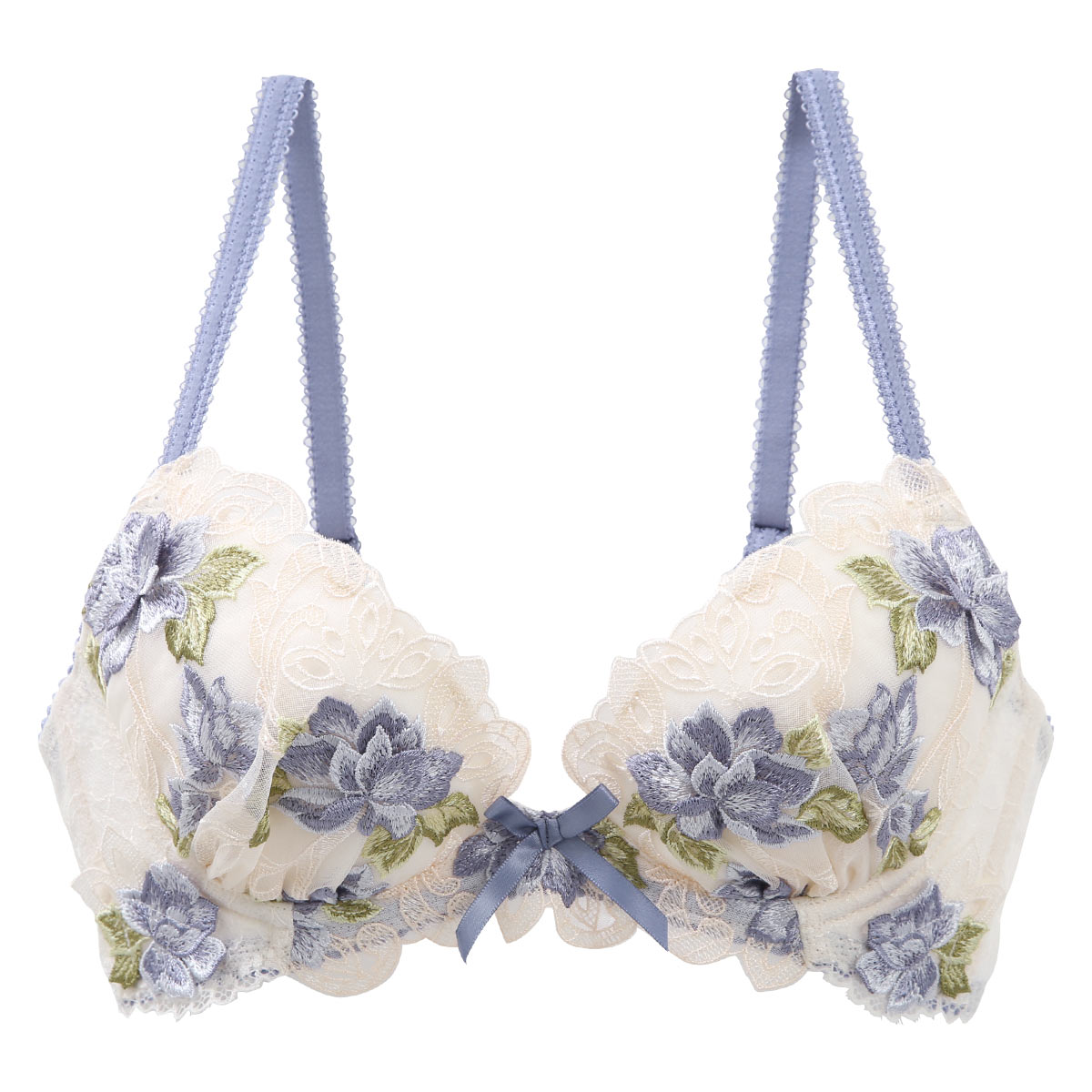 リサマリ Risa Magli レーヌ Reine アントワーヌ 3/4カップ ブラジャー BCD 谷間ブラ 単品(BU-ブルー-B65)