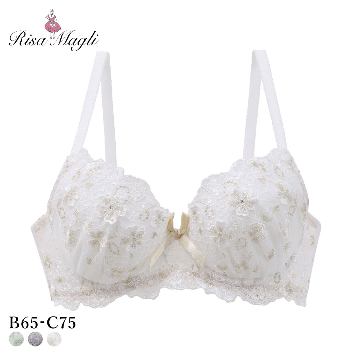 リサマリ ドーラ ブラジャー BC 谷間ブラ Risa Magli(WH-ホワイト-B65)