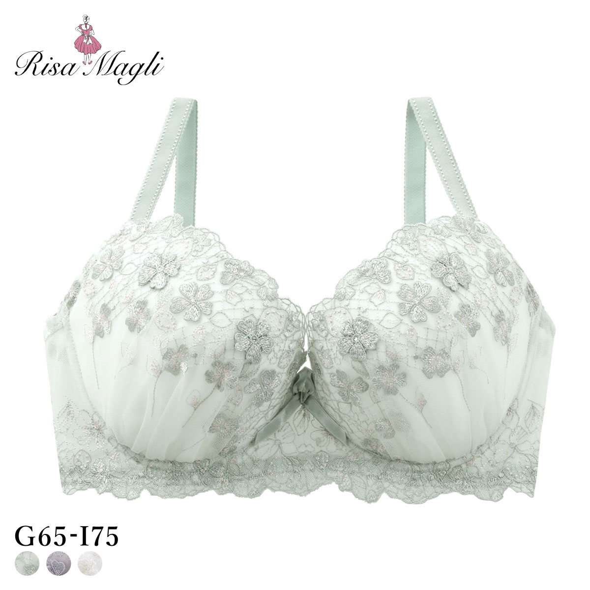 リサマリ ドーラ ブラジャー GHI 大きいサイズ Risa Magli(MI-ミント-G65)