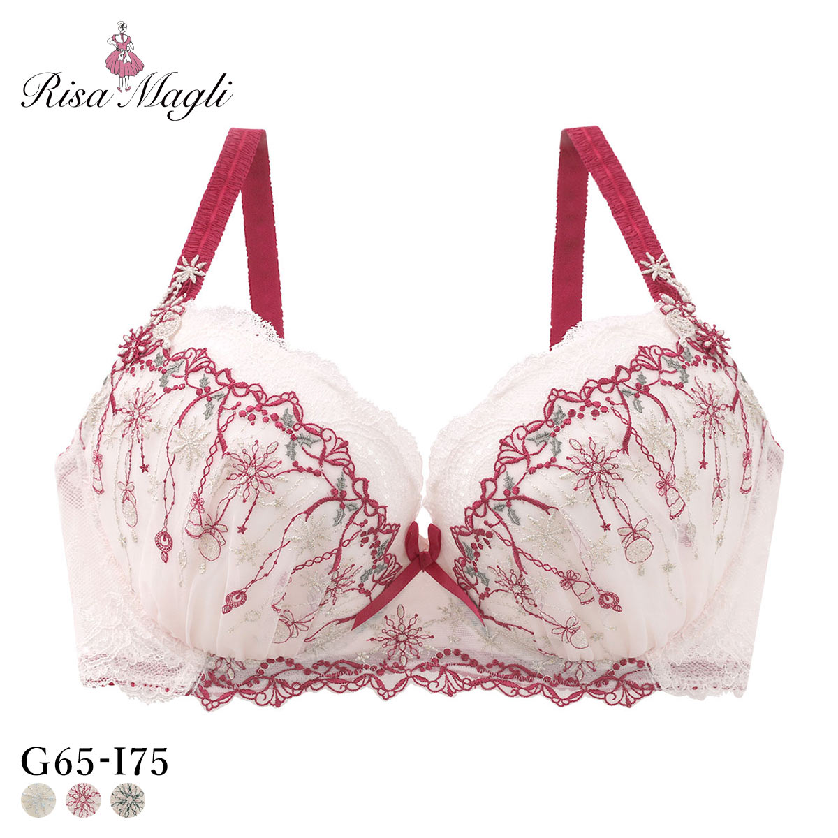リサマリ ルビー ブラジャー GHI 大きいサイズ Risa Magli(RE-レッド-G65)