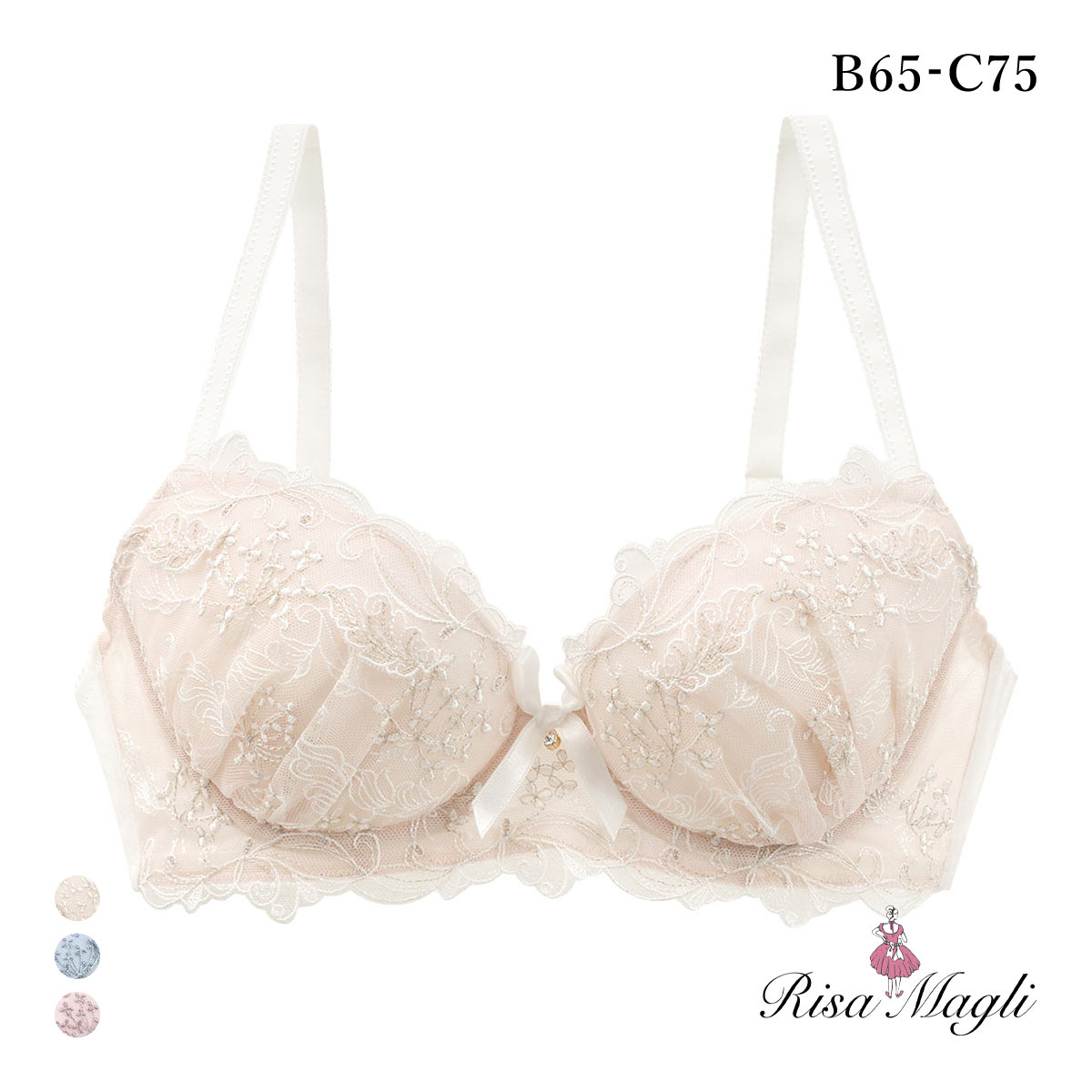 リサマリ ナンシー ブラジャー BC 谷間ブラ Risa Magli(WH-ホワイト-B65)