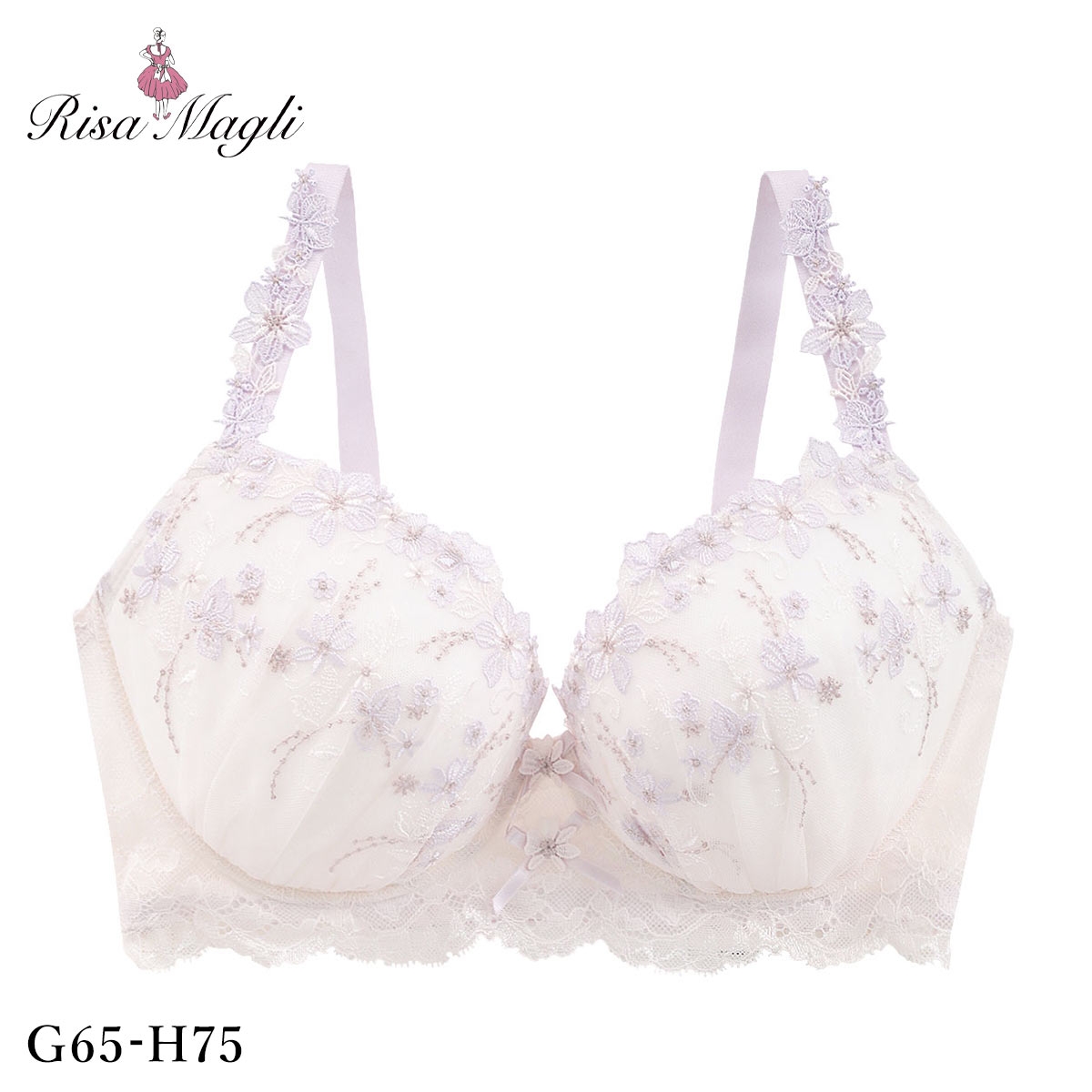 リサマリ フェナ ブラジャー GH グラマーブラ バストアップタイプ Glamor Bra 大きいサイズ Risa Magli(PI-ピンク-G65)