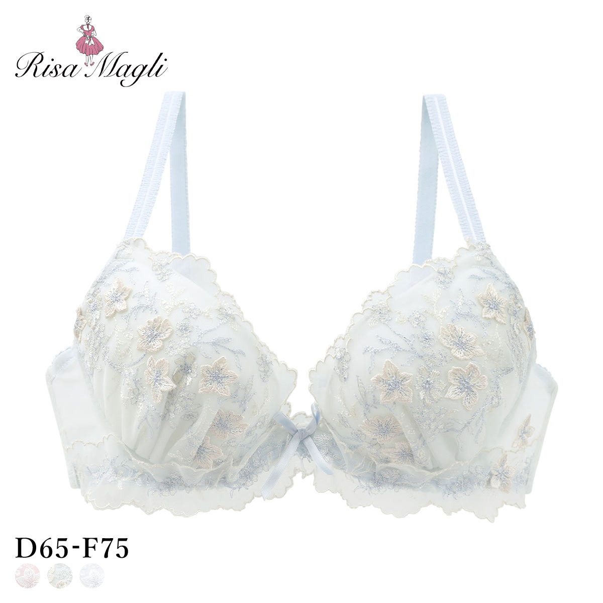 リサマリ フリート ブラジャー DEF 大きいサイズ リサマリミラクル谷間ブラ Risa Magli(SX-サックス-D65)