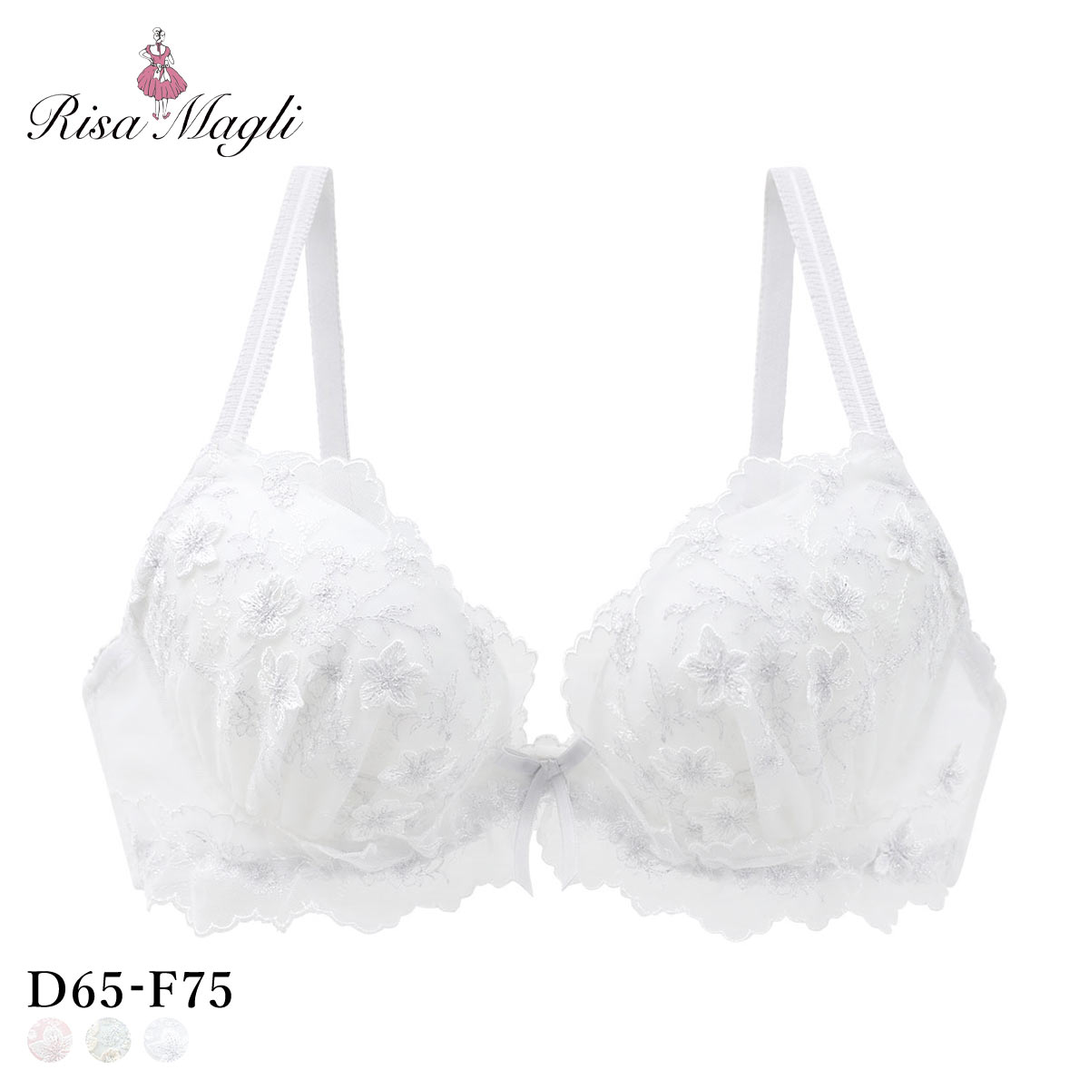 リサマリ フリート ブラジャー DEF 大きいサイズ リサマリミラクル谷間ブラ Risa Magli(WH-ホワイト-D65)