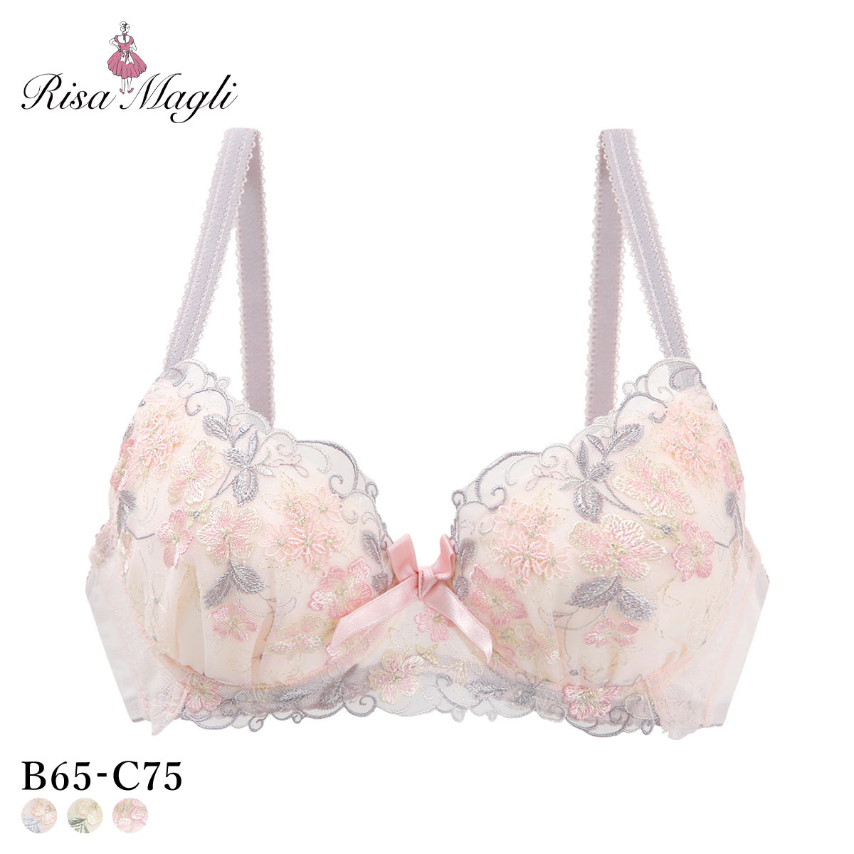 リサマリ エリアン ブラジャー サイドシェイプ BC  Risa Magli Side Shape(PI-ピンク-B65)