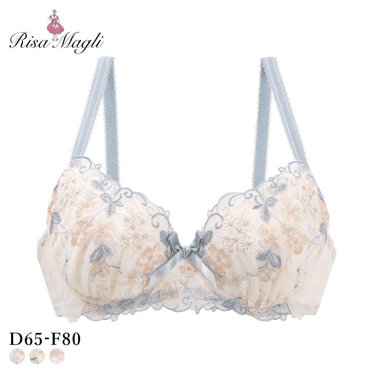 リサマリ エリアン ブラジャー サイドシェイプ DEF  Risa Magli Side Shape(CR-クリーム-D65)