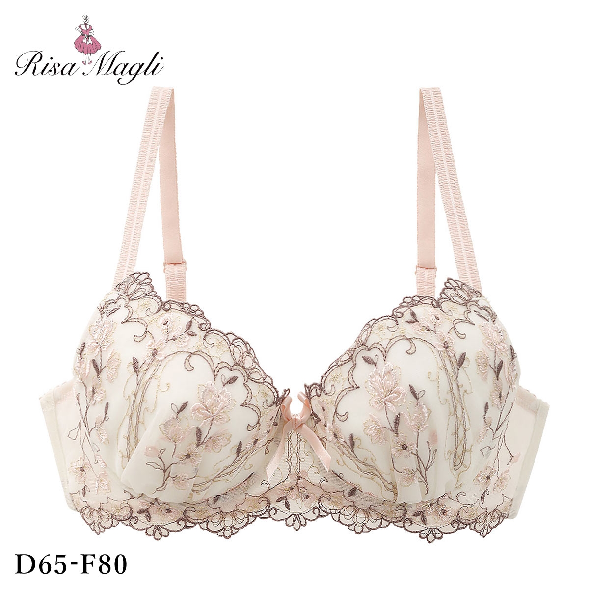 リサマリ カイリー ブラジャー DEF 谷間ブラ 大きいサイズ 単品 Risa Magli(PE-ピーチ-D65)