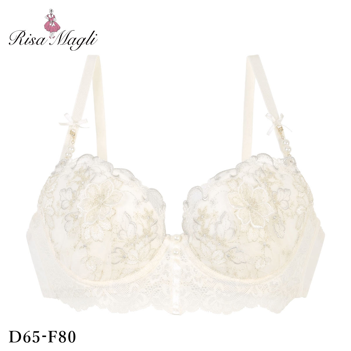リサマリ ディアンタ ブラジャー スウィートリッチ DEF 谷間ブラ 大きいサイズ Sweet Rich Risa Magli(IV-アイボリー-D65)