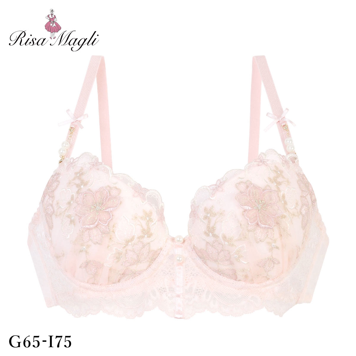 リサマリ ディアンタ ブラジャー グラマーブラ バストアップタイプ GHI 大きいサイズ Glamor Bra Risa Magli(PI-ピンク-G65)