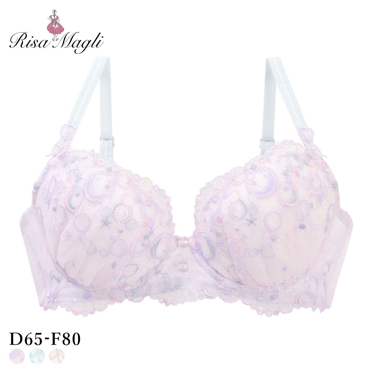 リサマリ アンチェ ブラジャー スウィートリッチ Sweet Rich DEF 谷間ブラ 大きいサイズ Risa Magli(LV-ラベンダー-D65)