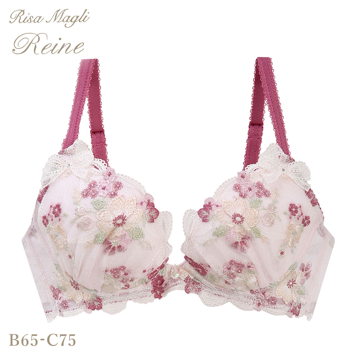 リサマリ レーヌ ダニエラ 3/4カップ ブラジャー BCD V Make Type 谷間ブラ 単品 Risa Magli Reine(PI-ピンク-B65)