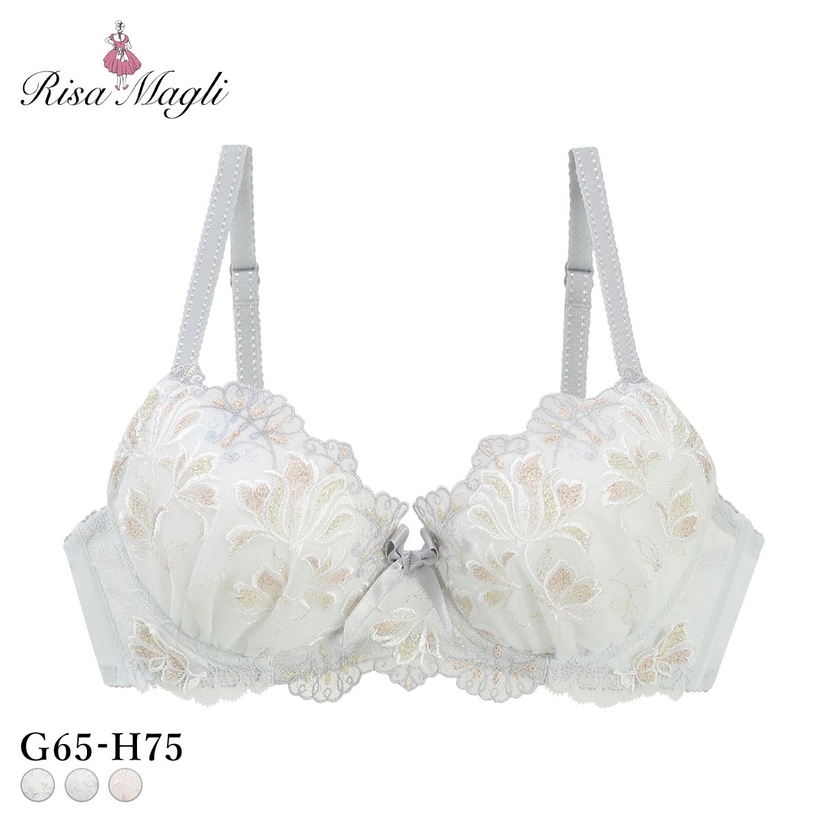 リサマリ リーゼル ブラジャー Glamor Bra グラマーブラ バストアップタイプ GH 大きいサイズ Risa Magli(SX-サックス-G65)