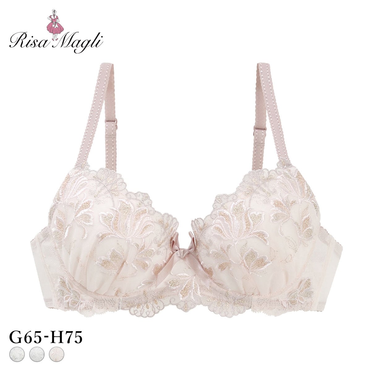 リサマリ リーゼル ブラジャー Glamor Bra グラマーブラ バストアップタイプ GH 大きいサイズ Risa Magli(PI-ピンク-G65)