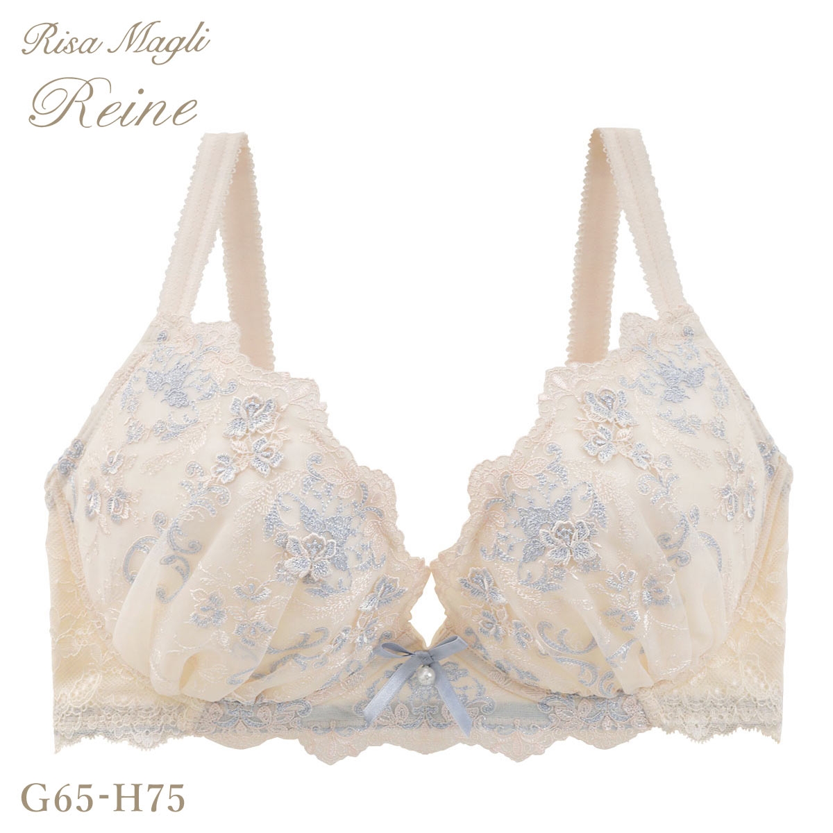 リサマリ レーヌ カタリーナ ブラジャー V Make Type GH 大きいサイズ Risa Magli Reine(CR-クリーム-G65)