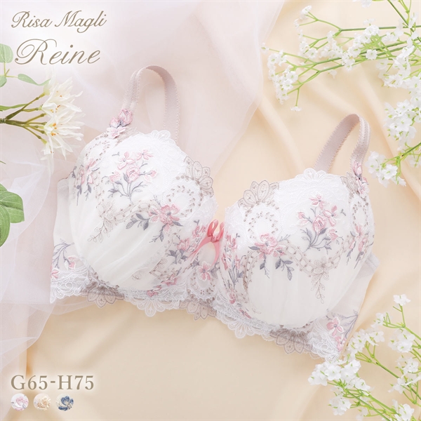リサマリ レーヌ アリーシャ ブラジャー S Make Type GH 単品 グラマー 大きいサイズ Risa Magli Reine(WH-ホワイト-G65)