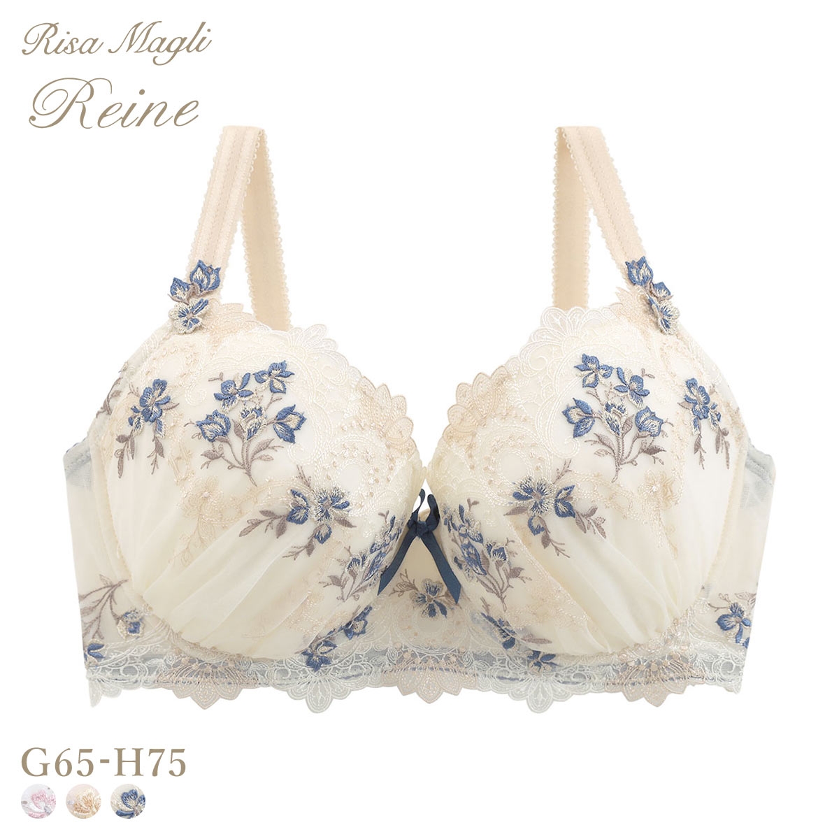 リサマリ レーヌ アリーシャ ブラジャー S Make Type GH 単品 グラマー 大きいサイズ Risa Magli Reine(CR-クリーム-G65)