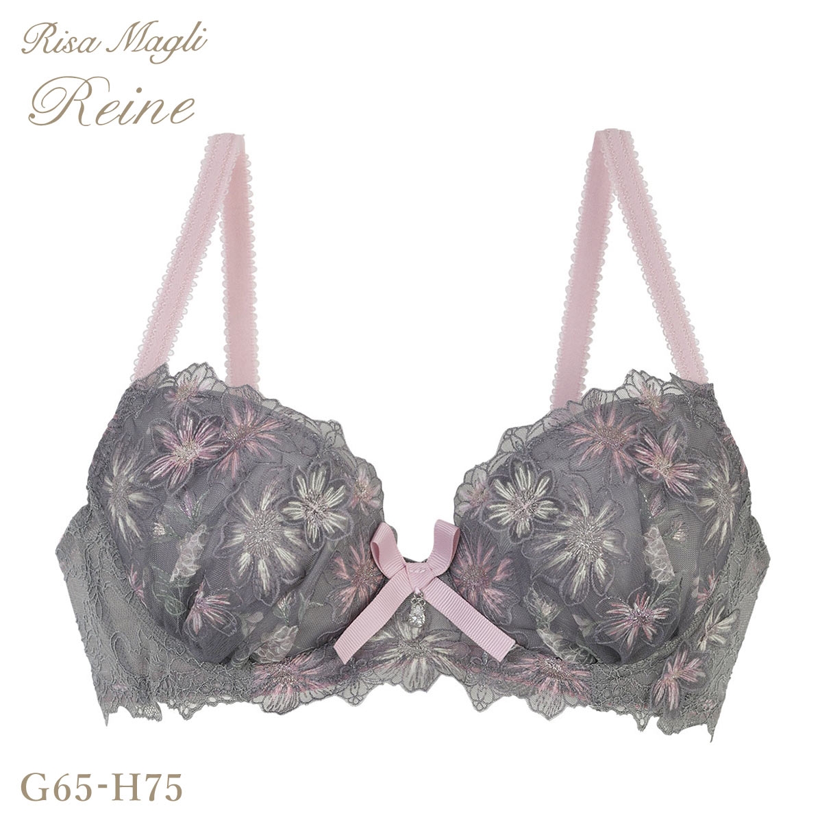 リサマリ レーヌ アンネリー ブラジャー N Make Type グラマー GH 大きいサイズ Risa Magli Reine(GY-グレー-G65)