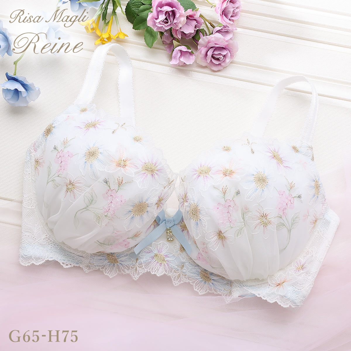 リサマリ レーヌ アンネリー ブラジャー N Make Type グラマー GH 大きいサイズ Risa Magli Reine(WH-ホワイト-G65)