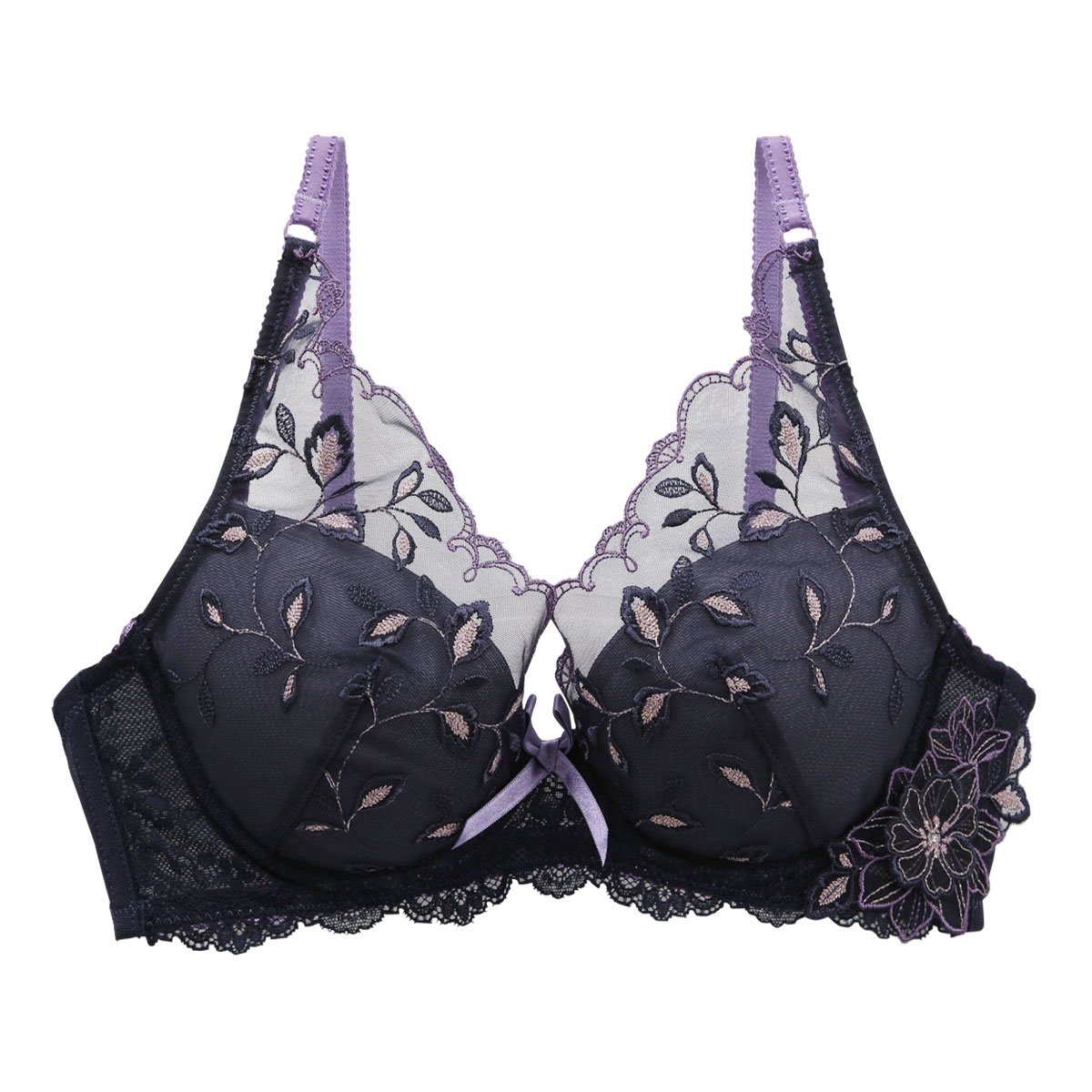 リサマリ Risa Magli ライナ ブラジャー BCD 谷間ブラ 単品(NV-ネイビー-B65)