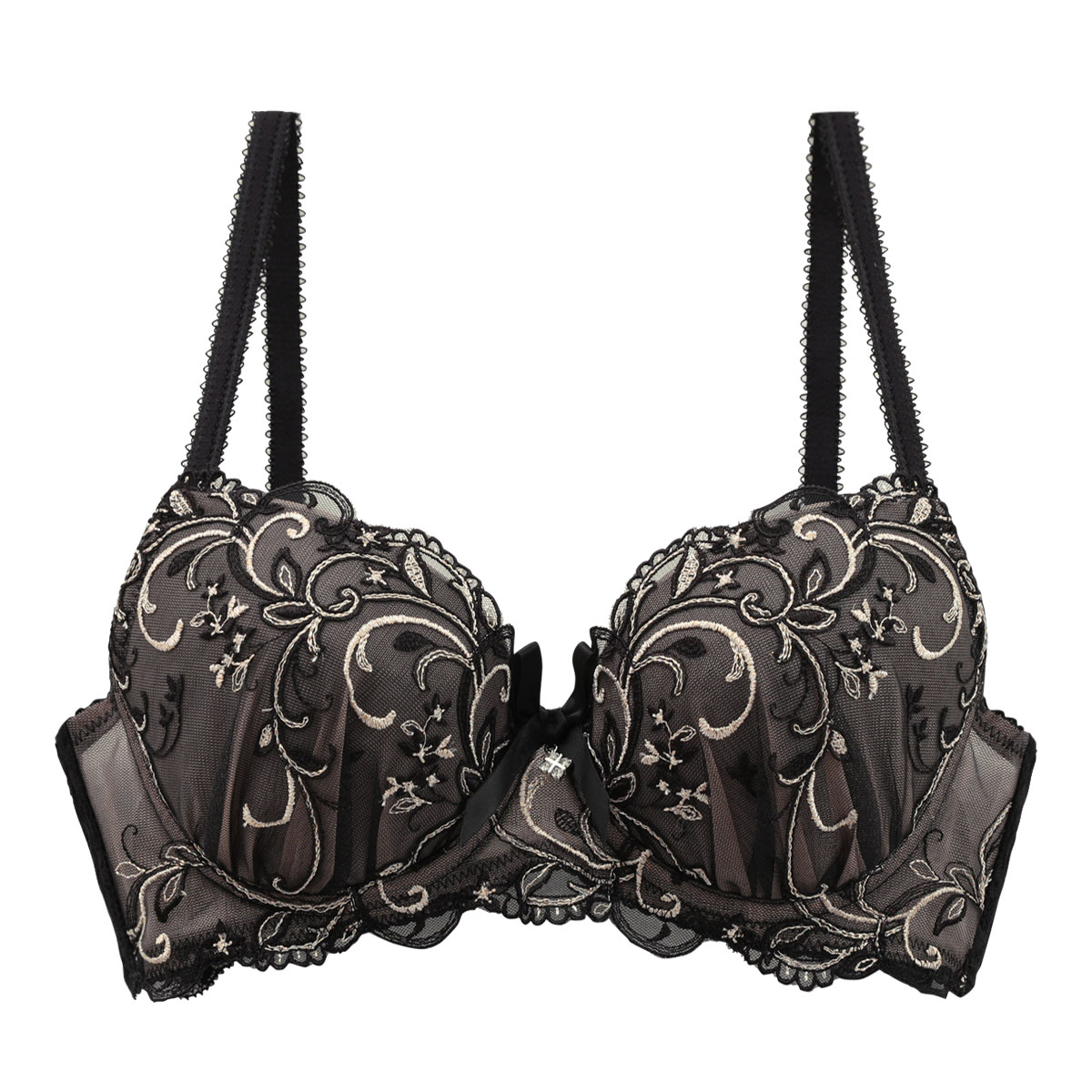 リサマリ Risa Magli レーヌ Reine リース ブラジャー EF 谷間ブラ 単品(BK-ブラック-E65)