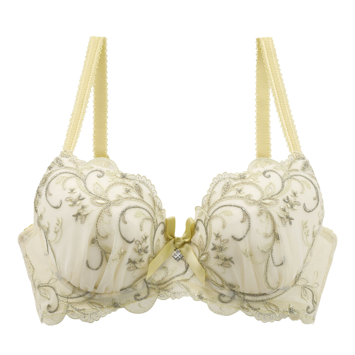 リサマリ Risa Magli レーヌ Reine リース ブラジャー EF 谷間ブラ 単品(YE-イエロー-E65)