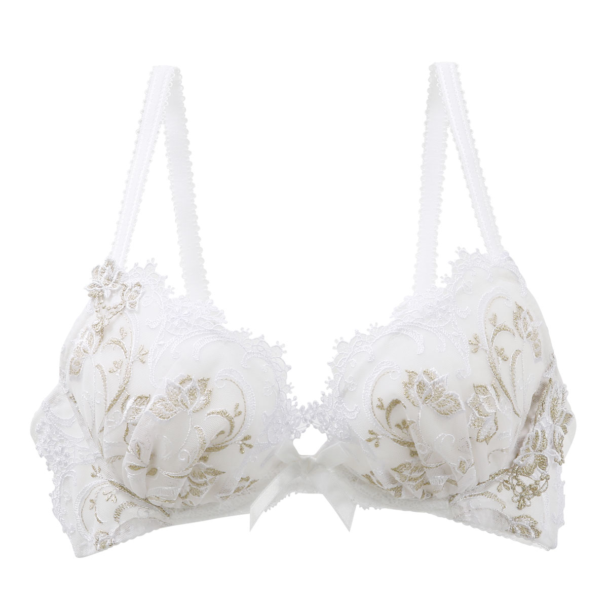 リサマリ Risa Magli レーヌ Reine フラフィー 3/4カップ ブラジャー EF 谷間ブラ 単品(WH-ホワイト-E65)