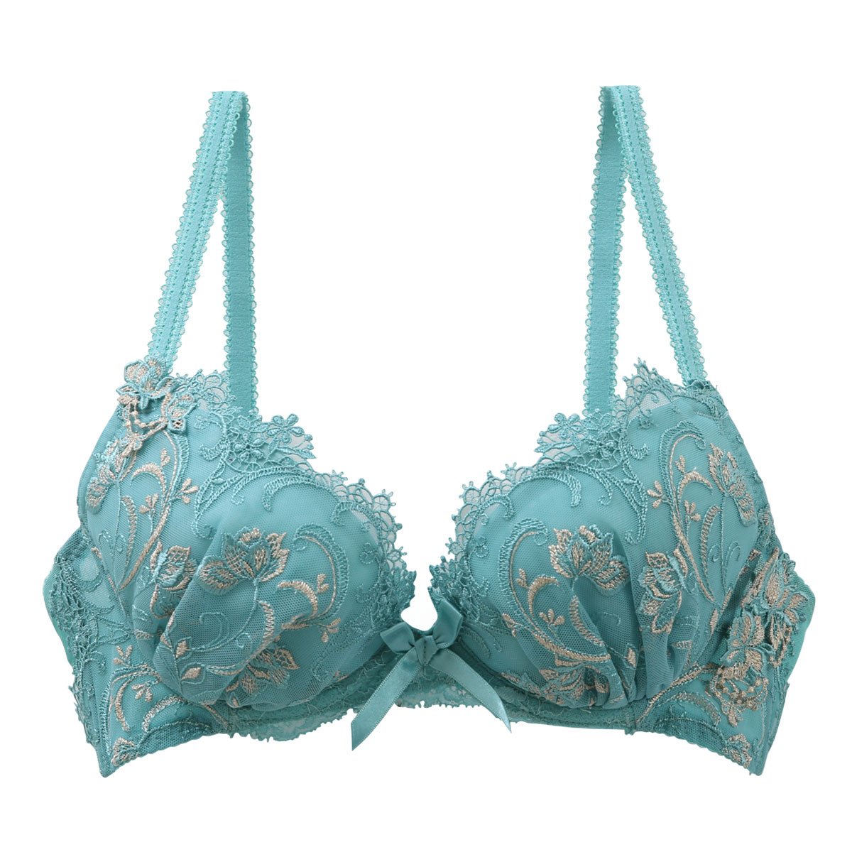 リサマリ Risa Magli レーヌ Reine フラフィー 3/4カップ ブラジャー EF 谷間ブラ 単品(GR-グリーン-E65)