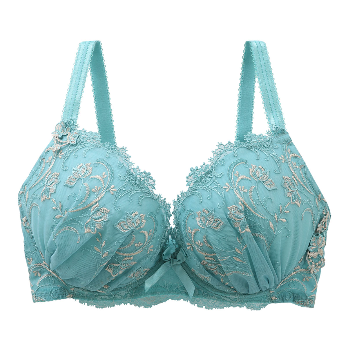 リサマリ Risa Magli レーヌ Reine フラフィー 3/4カップ ブラジャー GH 単品(GR-グリーン-G65)