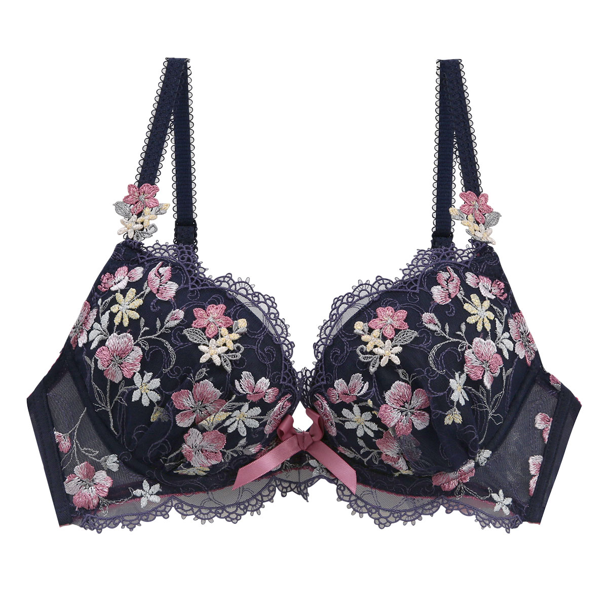 リサマリ Risa Magli レーヌ Reine アン・マリー 3/4カップ ブラジャー EF 谷間ブラ 単品(NV-ネイビー-E65)