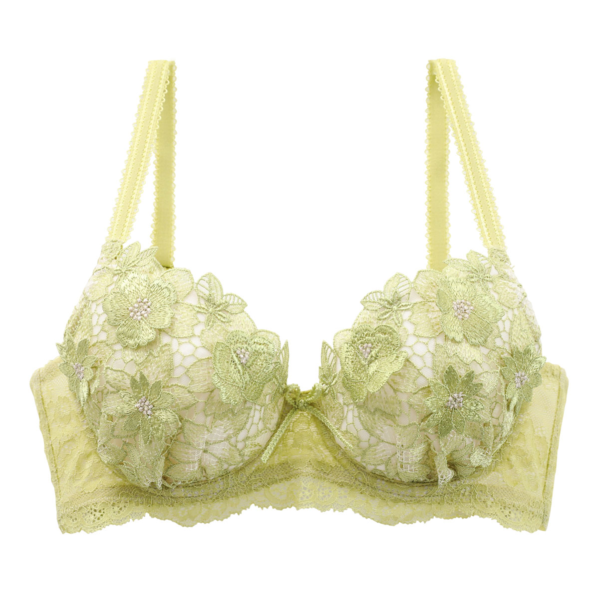 リサマリ Risa Magli レーヌ Reine セリーナ ブラジャー BCD 谷間ブラ 単品(GR-グリーン-B65)