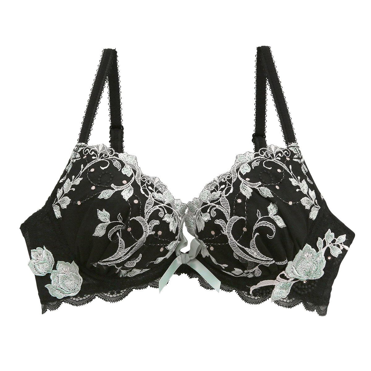 リサマリ Risa Magli レーヌ Reine アナベル 3/4カップ ブラジャー EF 谷間ブラ 単品(BK-ブラック-E65)