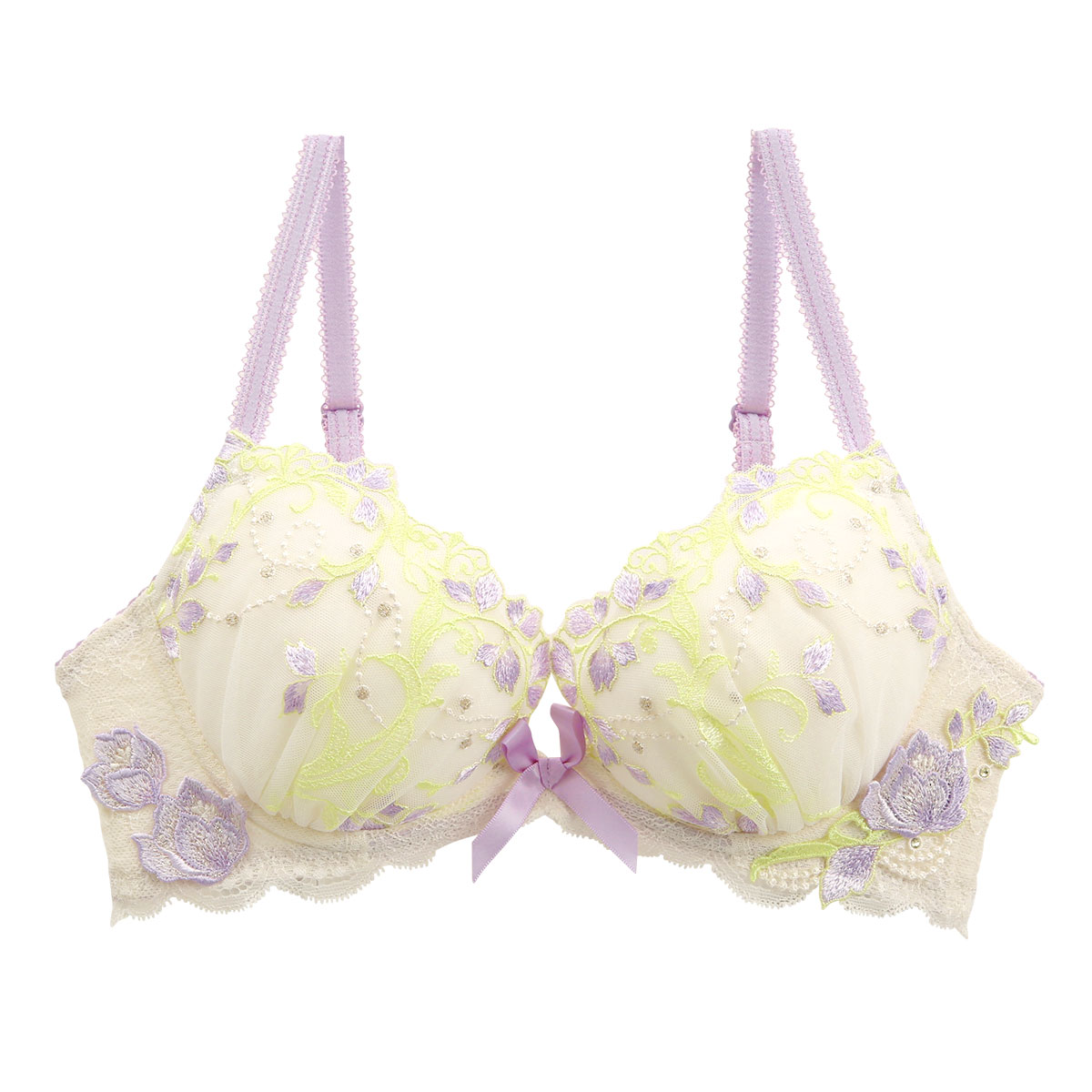 リサマリ Risa Magli レーヌ Reine アナベル 3/4カップ ブラジャー EF 谷間ブラ 単品(PU-パープル-E65)