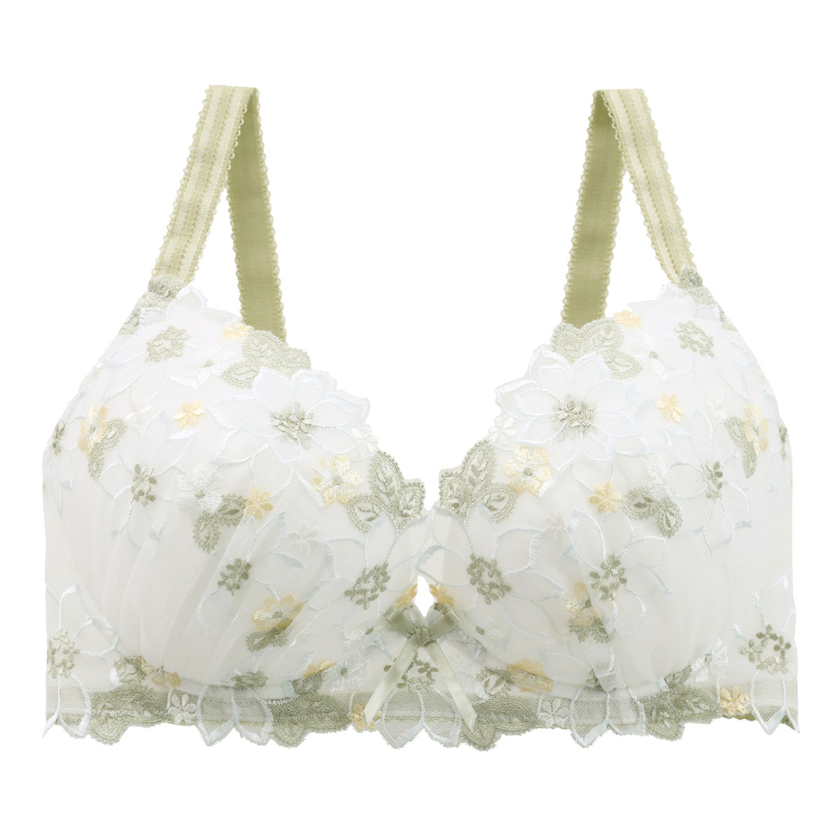 リサマリ Risa Magli カモミーユ ブラジャー GH グラマーブラ 単品(GR-グリーン-G65)