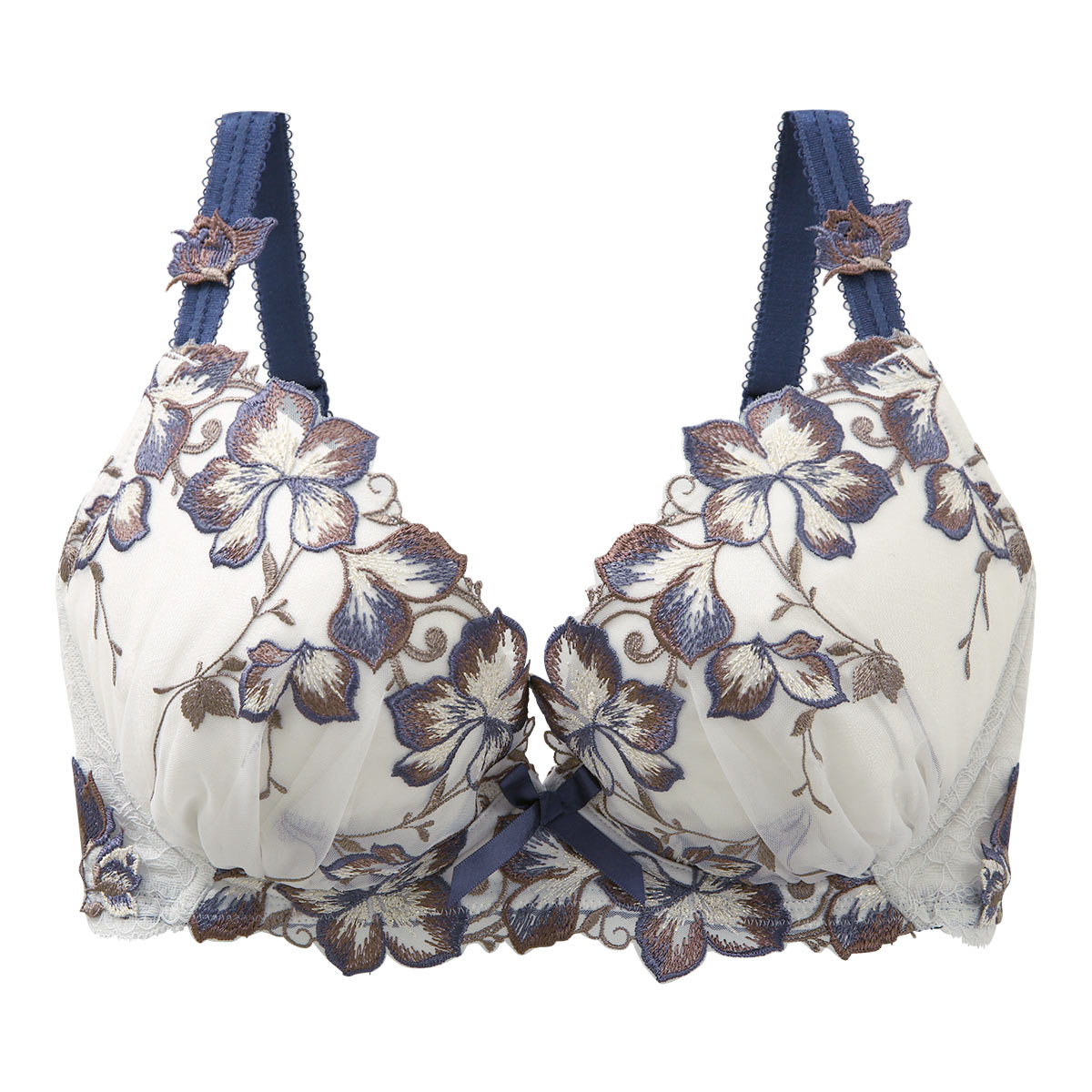 リサマリ Risa Magli レーヌ Reine クレモンス 3/4カップ ブラジャー GH 単品(NV-ネイビー-G65)