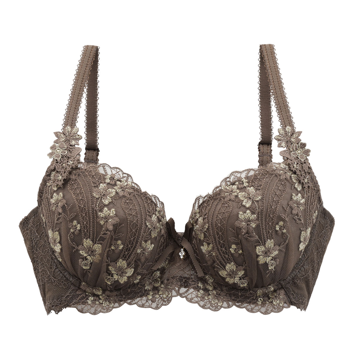 リサマリ Risa Magli レーヌ Reine フェリシテ ブラジャー EF 脇高ブラ 単品(BR-ブラウン-E65)