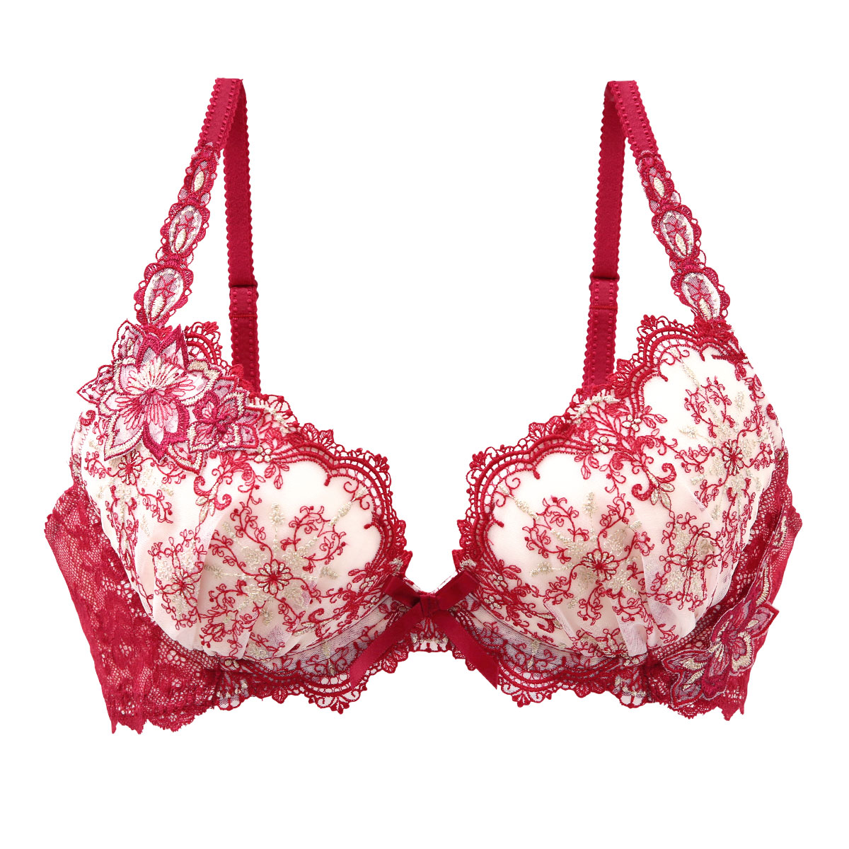 リサマリ Risa Magli レーヌ Reine ファビエンヌ 3/4カップ ブラジャー EF 谷間ブラ 単品(RE-レッド-E65)