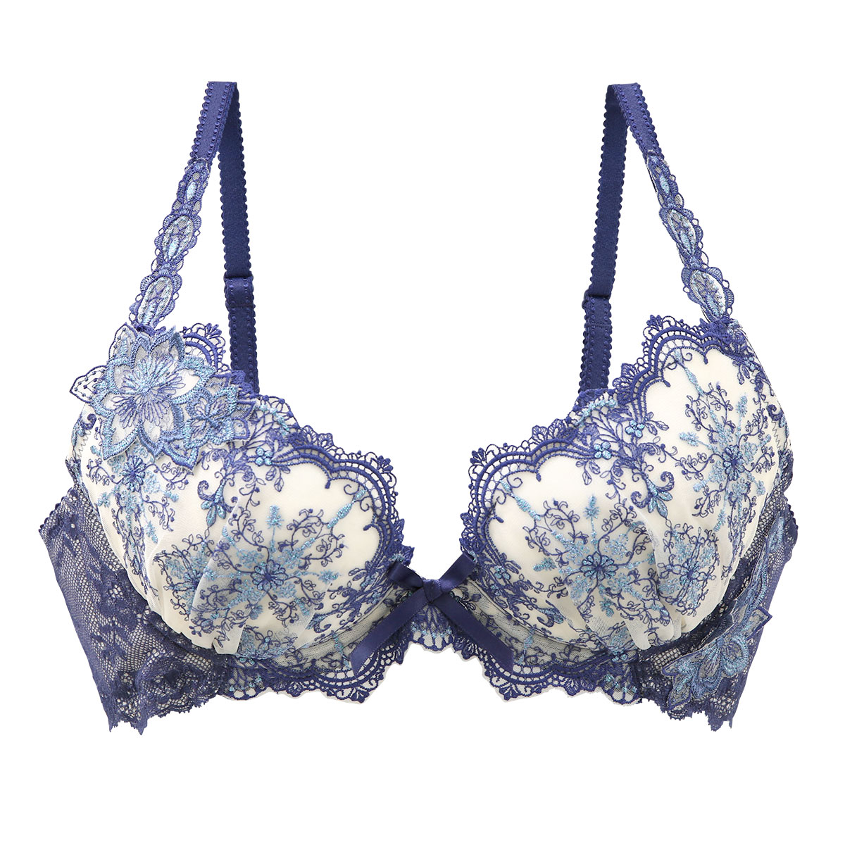 リサマリ Risa Magli レーヌ Reine ファビエンヌ 3/4カップ ブラジャー EF 谷間ブラ 単品(BU-ブルー-E65)