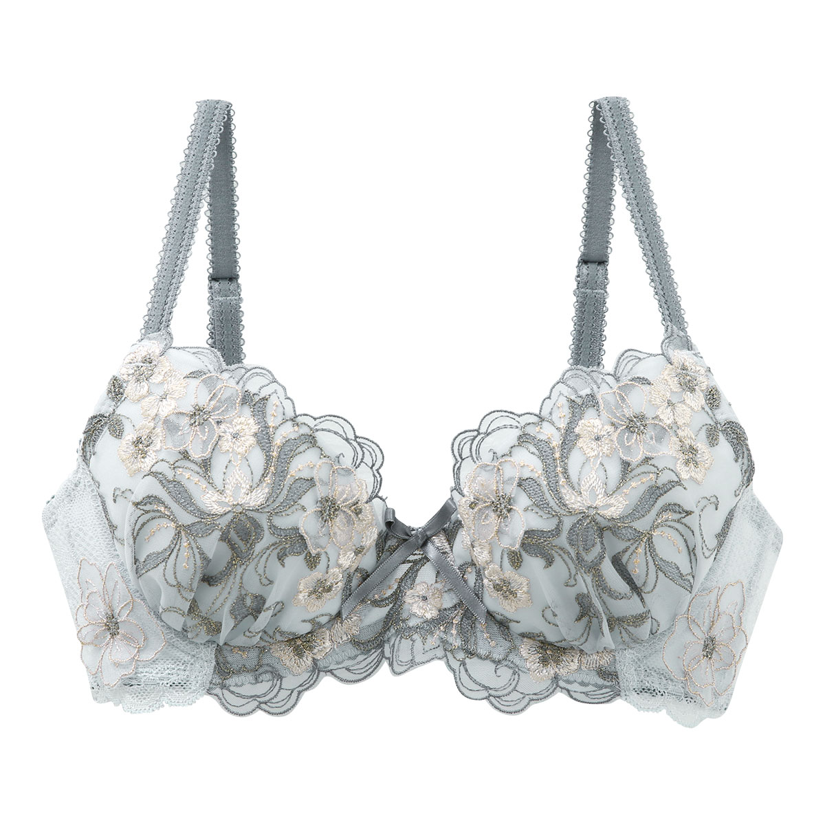 リサマリ Risa Magli レーヌ Reine フロリアーヌ ブラジャー EF 谷間ブラ 単品(BU-ブルー-E65)