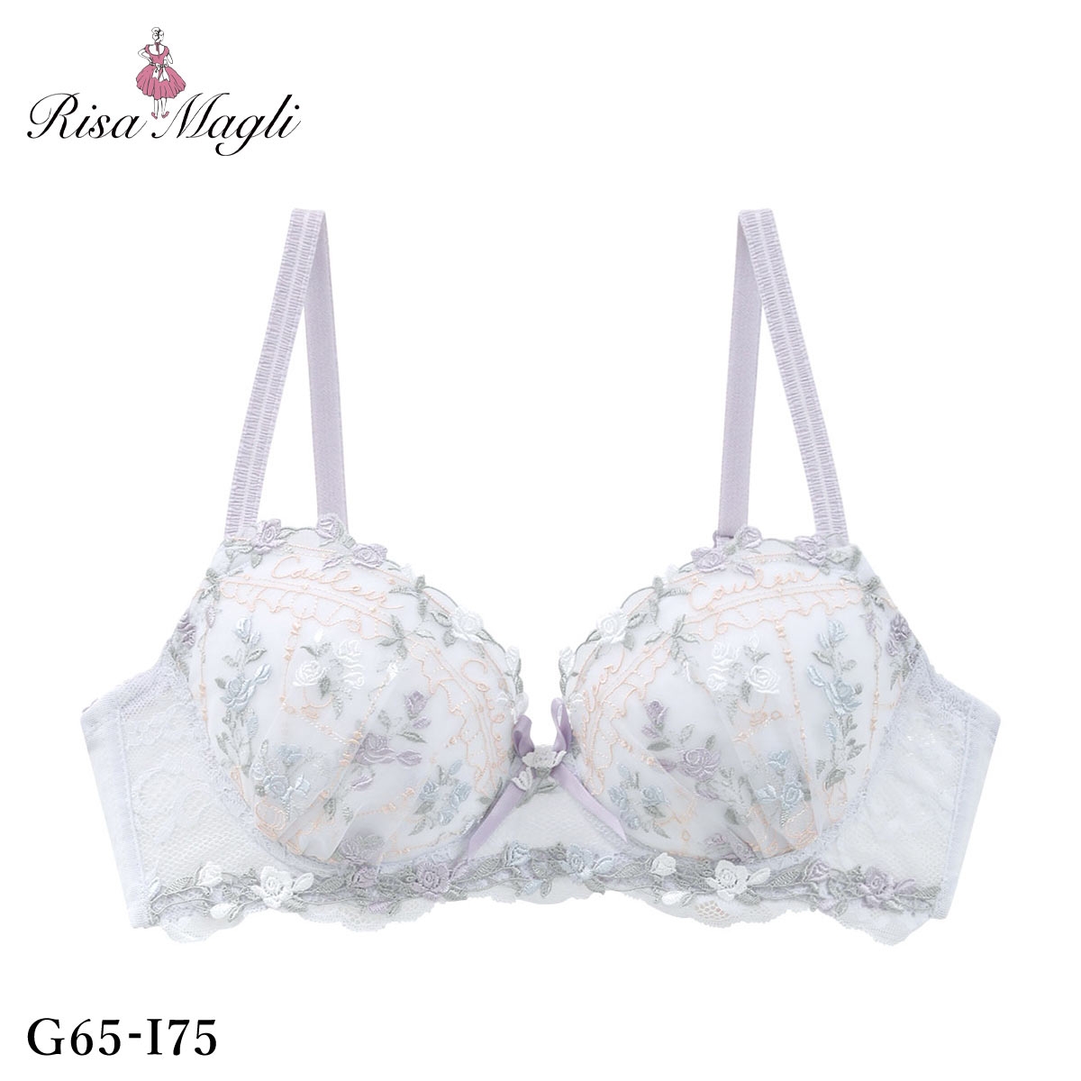 リサマリ エステル ブラジャー グラマーブラ Glamor Bra バストアップタイプ GHI 大きいサイズ Risa Magli(BU-ブルー-G65)