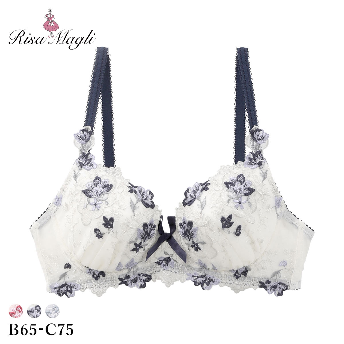リサマリ アンネリース ブラジャー Side Shape サイドシェイプ BC Risa Magli(NV-ネイビー-B65)