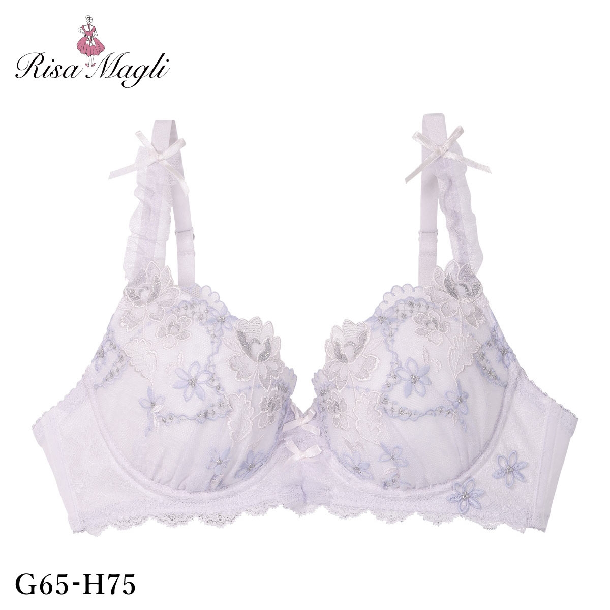 リサマリ セーヌ ブラジャー Glamor Bra グラマーブラ バストアップタイプ GH 大きいサイズ Risa Magli(LV-ラベンダー-G65)